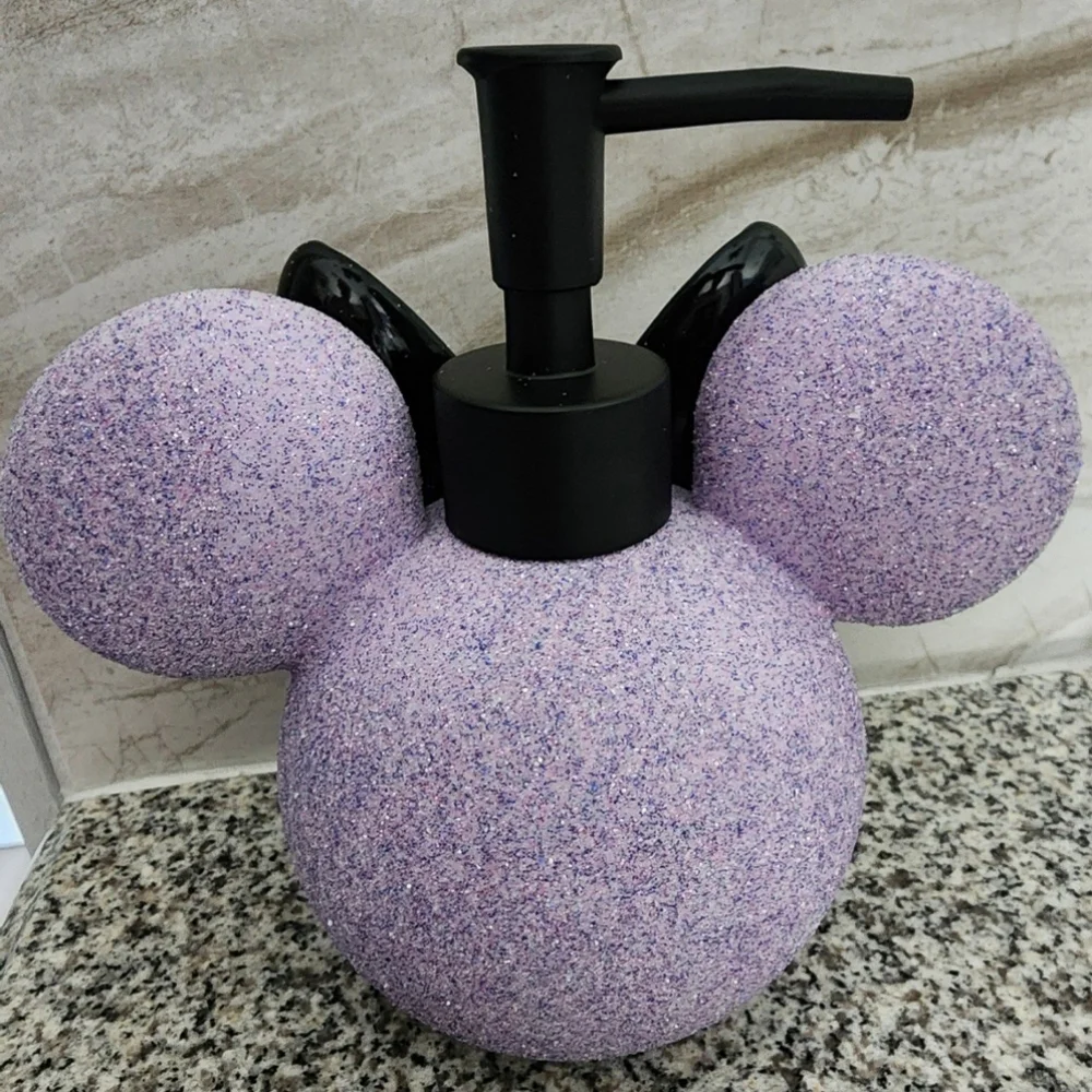 NWT Disney Minnie Mouse Purple Glitter Pump Dispenser 6 Inch